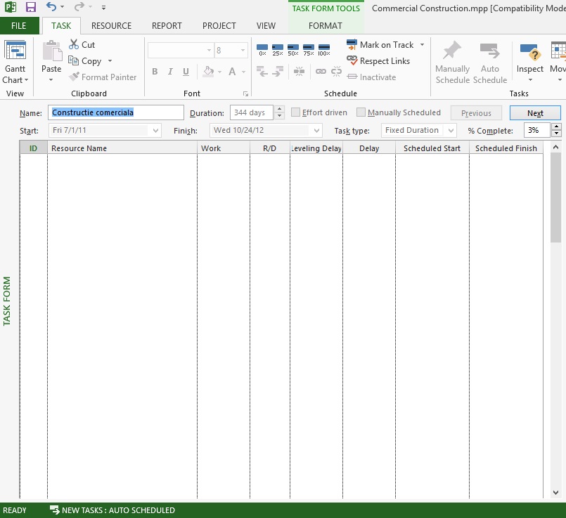 Tutorial Microsoft Project Resource Form